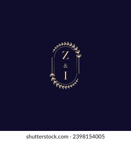 Logotipo inicial de la boda ZI en un diseño profesional de alta calidad que se imprimirá en cualquier medio impreso