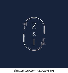 Cartas con el logotipo inicial de la boda ZI en un diseño profesional de alta calidad que se imprimirán en cualquier medio impreso