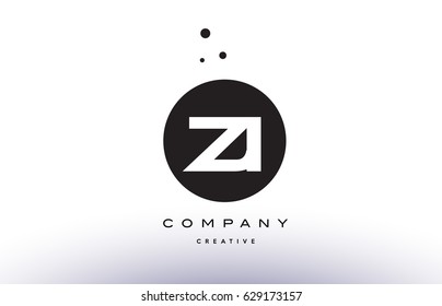ZI Z I alphabet company letter logo design vector icon template simple black white circle dot dots creative abstract