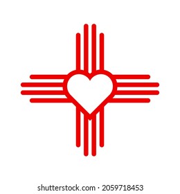 Zia heart new mexico state shape image. Clipart image