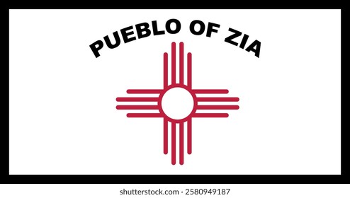 Zia Pueblo Flag Vector Illustration Premium Quality