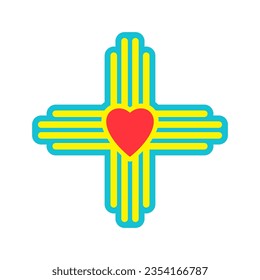 Zia symbol. Antient Native Americans sign vector isolated icon. New Mexico state logo.