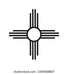 Zia symbol. Antient Native Americans sign vector isolated icon. New Mexico state logo.