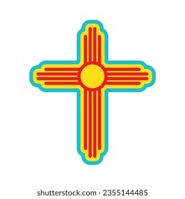 Zia symbol. Antient Native Americans sign vector isolated icon. New Mexico state logo.