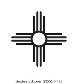 Zia symbol. Antient Native Americans sign vector isolated icon. New Mexico state logo.