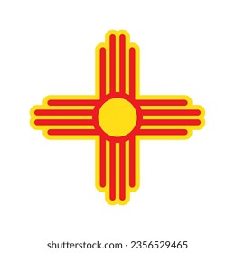 Zia symbol. Antient Native Americans sign vector isolated icon. New Mexico state logo.