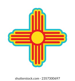 Zia symbol. Antient Native Americans sign vector isolated icon. New Mexico state logo.