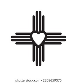 Zia symbol. Antient Native Americans sign vector isolated icon. New Mexico state logo.