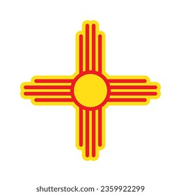 Zia symbol. Antient Native Americans sign vector isolated icon. New Mexico state logo.