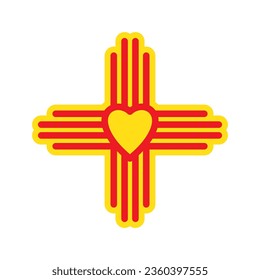 Zia symbol. Antient Native Americans sign vector isolated icon. New Mexico state logo.