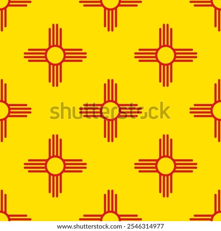 Zia Symbol Seamless Pattern. Clipart image
