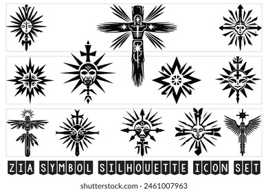 Zia symbol silhouette icon, Zia sign symbol silhouette, Zia symbol vector art