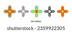 Zia symbols set. Antient Native Americans sign vector isolated icon. New Mexico state logo.