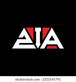 Diseño del logotipo de la letra del triángulo ZIA con forma de triángulo. Monograma de diseño del logotipo del triángulo ZIA. Plantilla de logotipo vectorial de triángulo ZIA con color rojo. Logo triangular ZIA Diseño sencillo, elegante y lujoso.