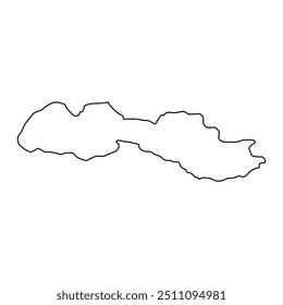 Mapa do distrito de Ziarat, divisão administrativa do Paquistão. Ilustração vetorial.