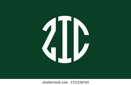 ZIC Circle Emblem Abstract Monogram Letter Mark Vector Logo Template