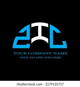 ZIC-Brief-Logo, kreatives Design mit Vektorgrafik