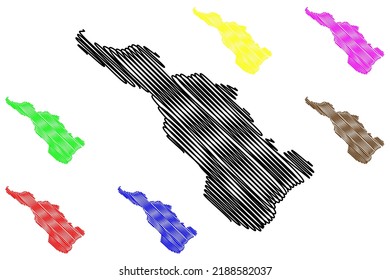 Ziegler island (Russia, Russian Federation, Franz Josef Land archipelago) map vector illustration, scribble sketch Ostrov Tsiglera map