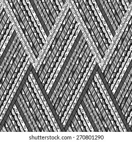 Zig zag background with ethnic motifs