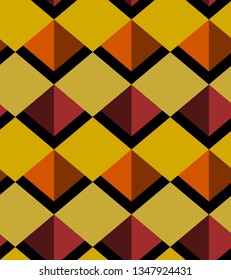 zig zag black and yellow triangle geometric seamless patterns