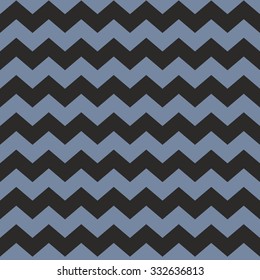 Zig zag chevron black and blue tile vector pattern