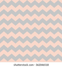 Zig zag chevron pastel pink and grey tile vector pattern