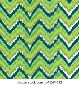 Zig zag chevron tradition ikat ornament. Vector zigzag striped seamless pattern. Hand drawn geometric pattern.