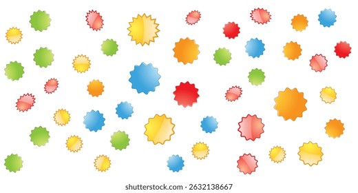 Zig zag of Circle Shapes Set. Abstract Elements for Template, Stickers, Promo Design, Web Design and Social. Abstract Elements for Template, Stickers, Promo Design, vector illustration. EPS 10