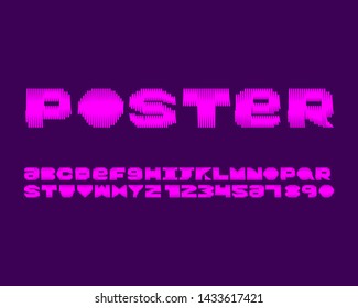 Zig zag font design in vector format