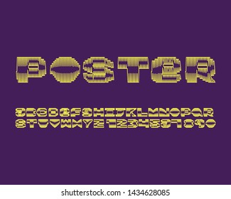 Zig zag font design in vector format