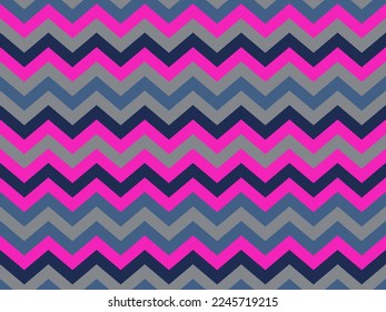 Zig zag geometric vector seamless pattern. Zig zag fabric print. Chevron vintage endless pattern. Scrapbook striped geometry. Fabric swatch asymmetry summer ornament.