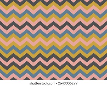 Zig zag geometric vector seamless pattern. Zig zag wallpaper print. Chevron groovy repeating pattern. Scrapbook striped ornament. Repeat structure traditional cloth print.