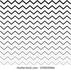 Zig zag horizontal lines. Vector illustration, flat design.