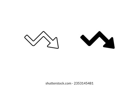 Diseño de icono Zig Zag con ilustración de fondo blanco