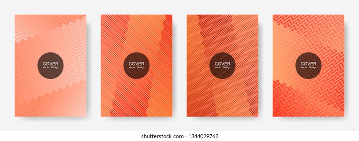 Zig zag lines halftone banner templates set, gradient stripes texture vector backgrounds for   cover layouts. Stylish zig zag gradient line stripes pattern. Certificate backdrops design.