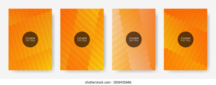 Zig zag lines halftone banner templates set, vector backgrounds for   cover layouts. Vibrant zig zag gradient line stripes pattern. Certificate backdrops design.