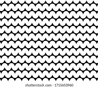 Zig Zag lines pattern. Black wavy line on white background. Abstract wave vector illustration. Digital paper for page fills, web designing, textile print. Vector art.