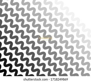 Zig Zag lines pattern. Black wavy line on white background. Abstract wave vector illustration. Digital paper for page fills, web designing, textile print. Vector art.