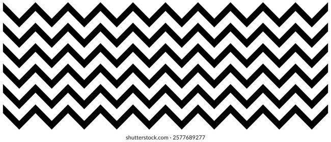 Zig zag pattern seamless texture,  Vector black underlines, smooth end squiggly horizontal curvy squiggles on white background.