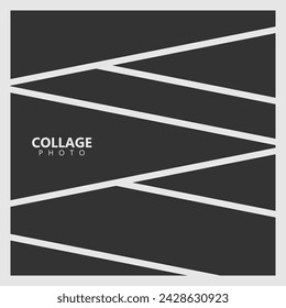 Zig zag photo collage design vector