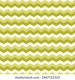 Azulejo de Vector de patrón de chevron sin fisuras de zig zag, color verde brillante y amarillo cremoso. Fondo de líneas de zig zag Horizontal. Impresión gráfica minimalista. Textura infinita para imprimir en tela, papel, textil