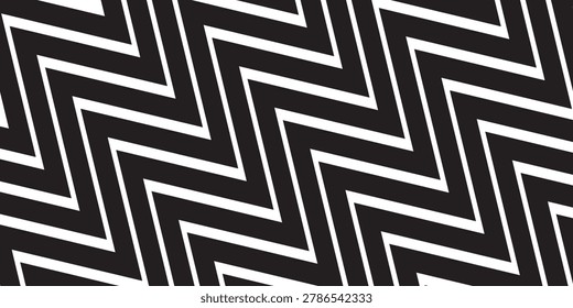 Zig zag seamless pattern. Black and white chevron ornament background vector design