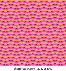 Т zag de zig exótico sin costura en rosa, naranja y violeta. El modelo de imitación de Ikat puede utilizarse para la página de aterrizaje del sitio web, impresión textil, papel pintado, afiche, cartel, pancarta, cubierta, papel de envoltura, decoración