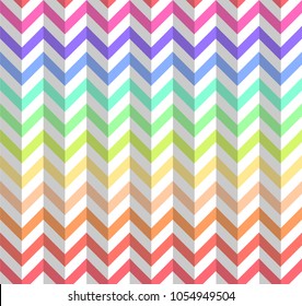 ZIG ZAG SEAMLESS VECTOR PATTERN. RAINBOW HERRINGBONE TEXTURE. STRIPED LINES BACKGROUND