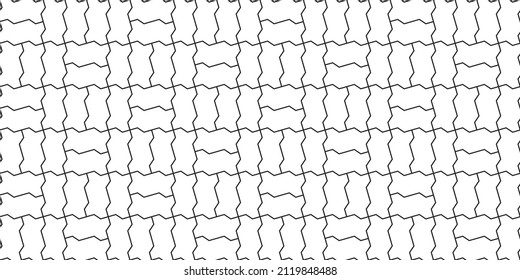 Zig zag shape paving blocks design. Seamless landscape interlocking brick layout in vector no.7