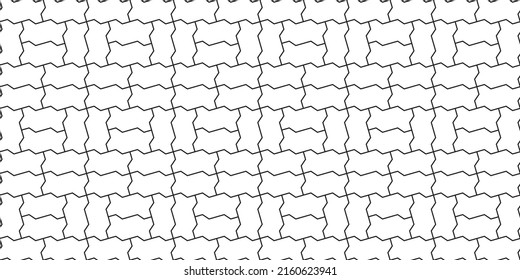 Zig zag shape paving blocks design. Seamless landscape outdoor bricks pattern in vector se no.3