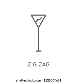 Zig Zag sign linear icon. Modern outline Zig Zag sign logo concept on white background from Traffic Signs collection. Suitable for use on web apps, mobile apps and print media.