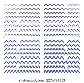 zig zag vector set, dudle line pattern design for border.