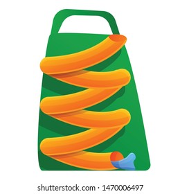 Zig zag water pipe aquapark icon. Cartoon of zig zag water pipe aquapark vector icon for web design isolated on white background