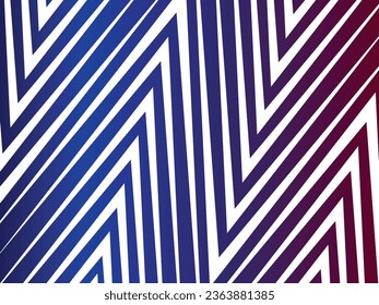 Zig zag white triangle pattern vector decorative background isolated on dark blue and red gradient horizontal template. Simple flat concept backdrop wallpaper for social media or poster background.
